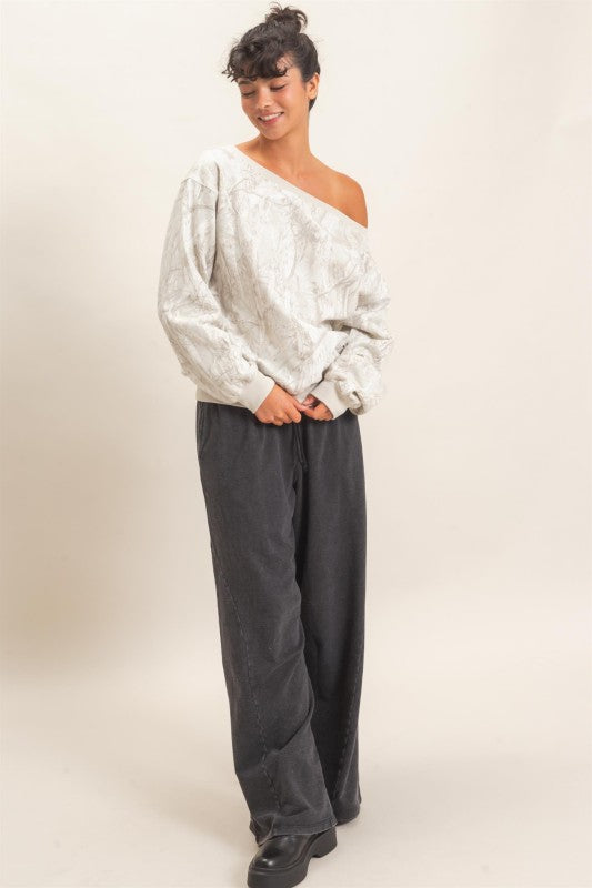 Off Shoulder Camo - Grey