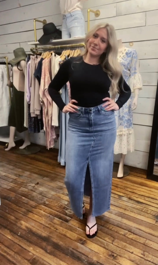 Long Denim Skirt