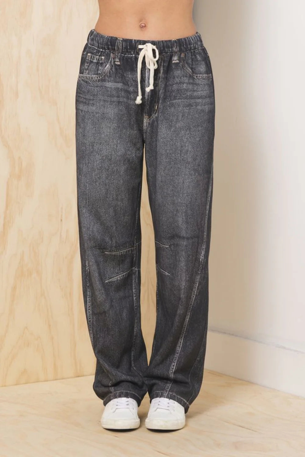 Denim Fleece Barrel Pant
