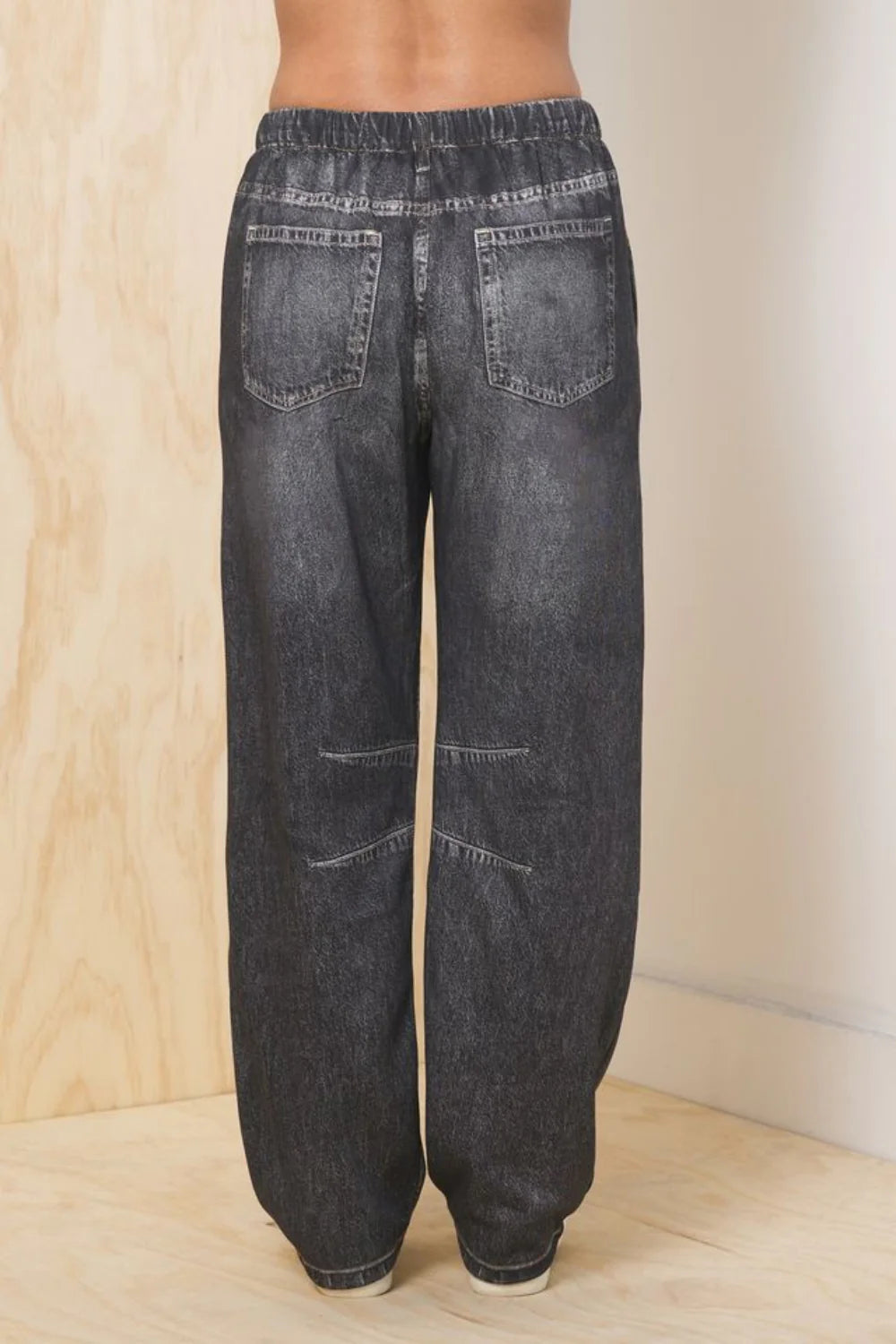 Denim Fleece Barrel Pant