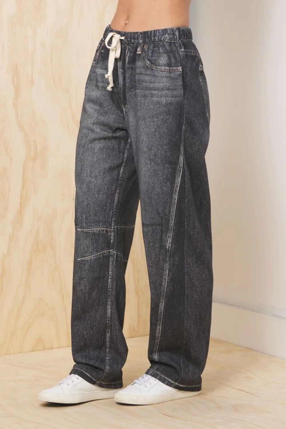 Denim Fleece Barrel Pant