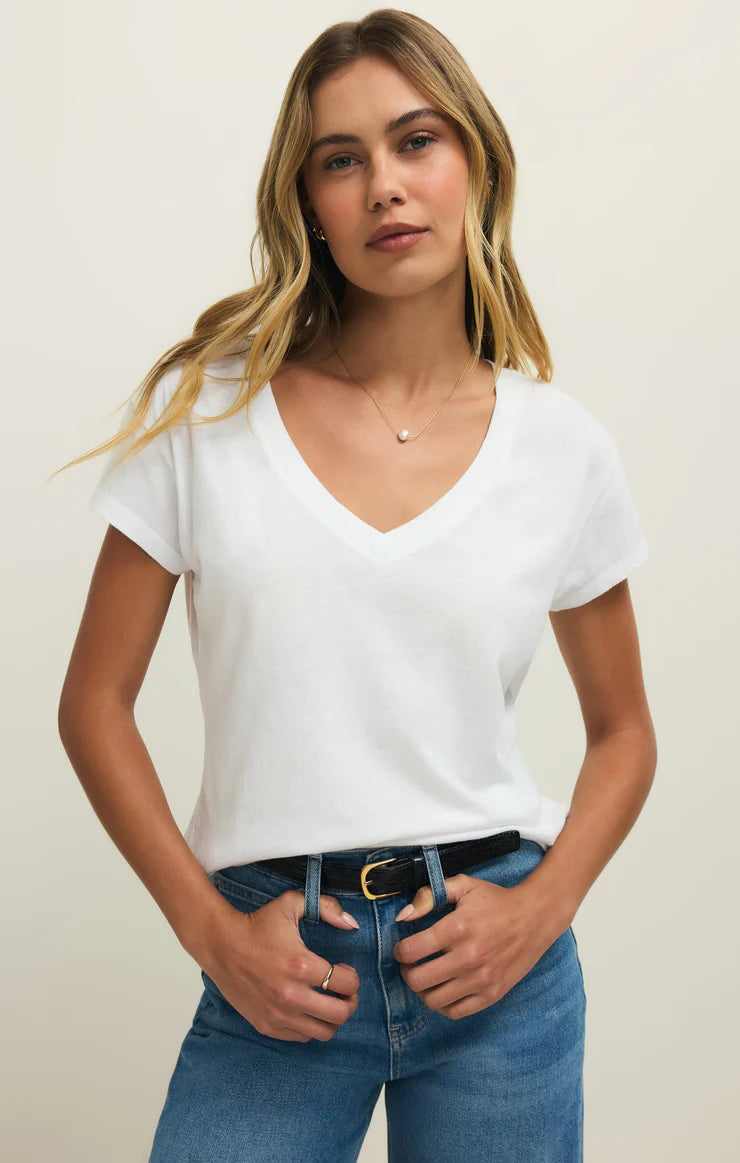 Modern V-neck - White
