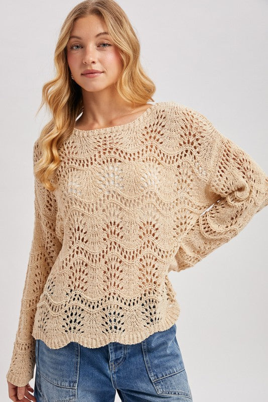 Sarah Open Knit Sweater