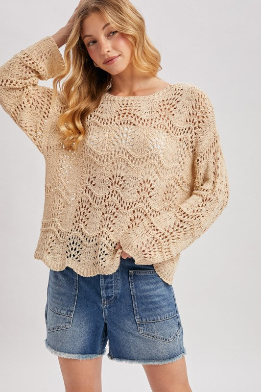 Sarah Open Knit Sweater