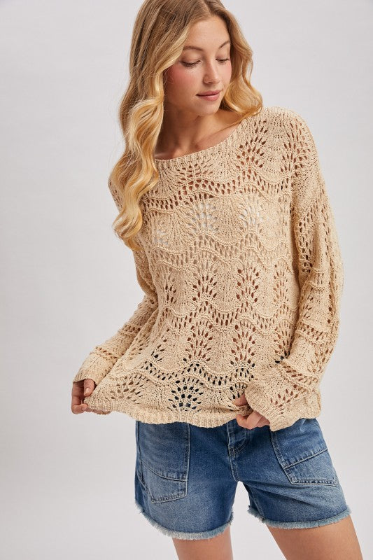 Sarah Open Knit Sweater