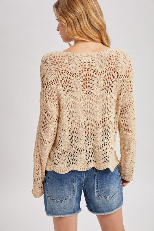 Sarah Open Knit Sweater
