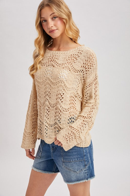 Sarah Open Knit Sweater