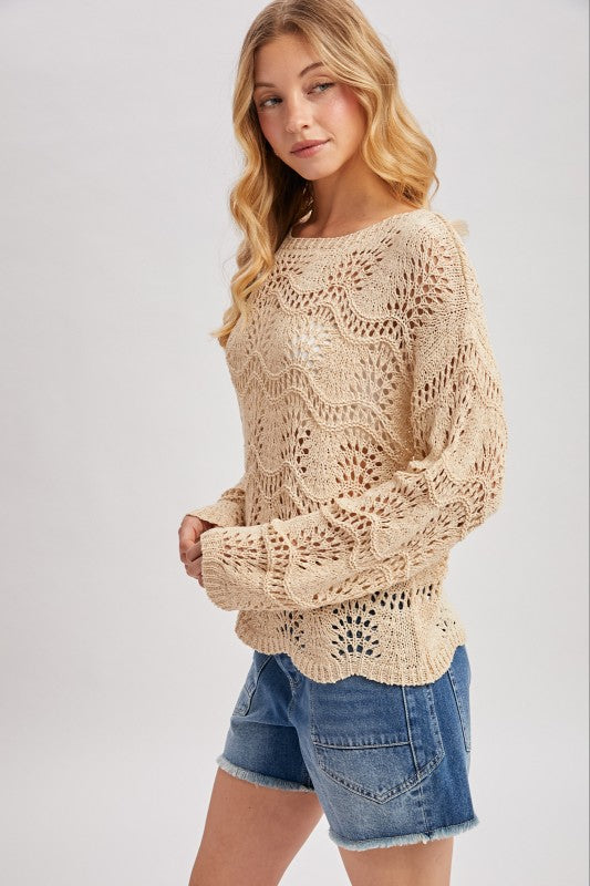 Sarah Open Knit Sweater