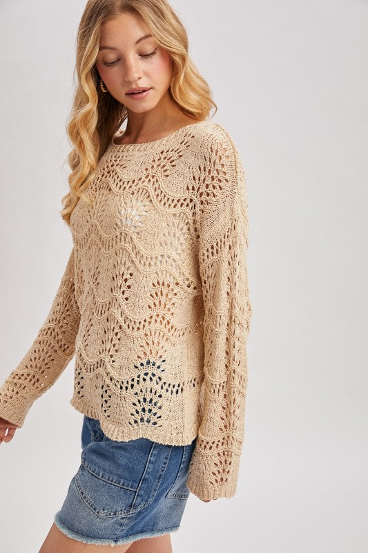 Sarah Open Knit Sweater