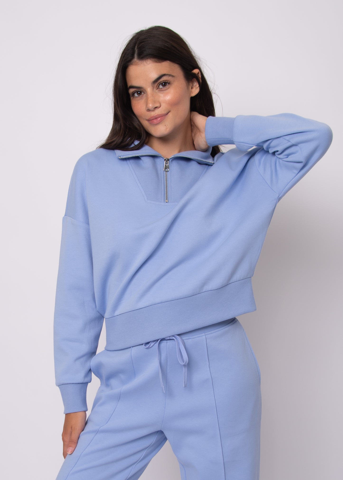 Seanni Soft Knit Half Zip - Periwinkle