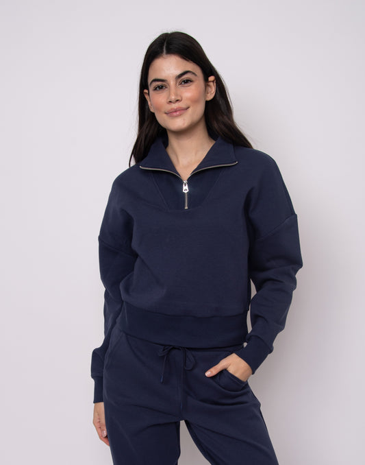 Seanni Soft Knit Half Zip - Navy