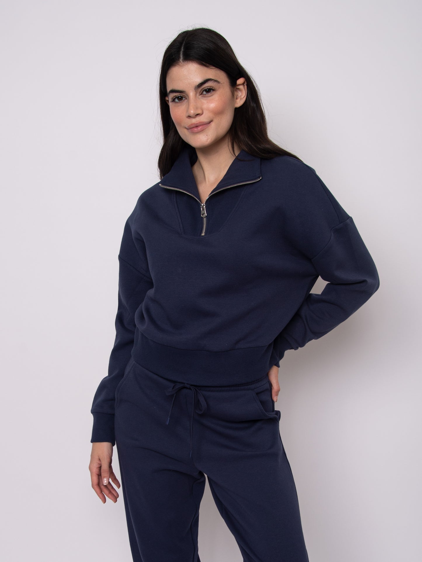Seanni Soft Knit Half Zip - Navy