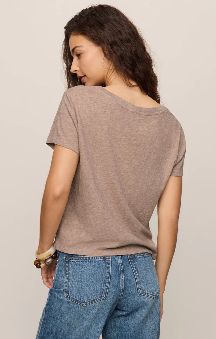 Nomad V Neck Tee - Heather Ash