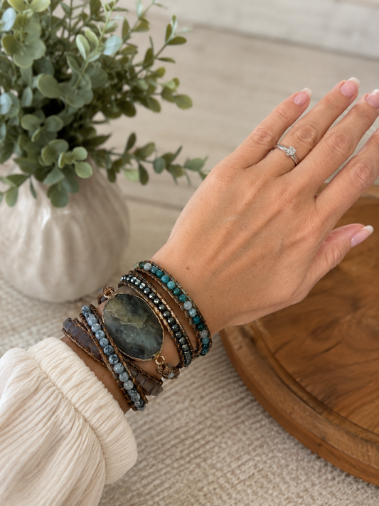 Kelly Wrap Bracelet- Labradorite