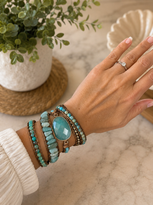 Kelly Wrap Bracelet - Aqua