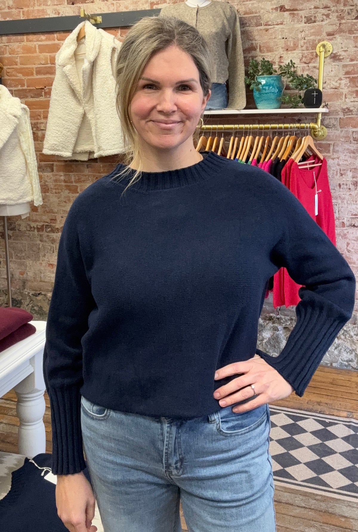 Sofia-Navy Sweater
