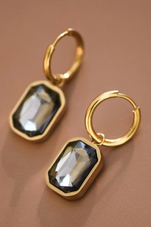 Gem Drop Earring - Grey