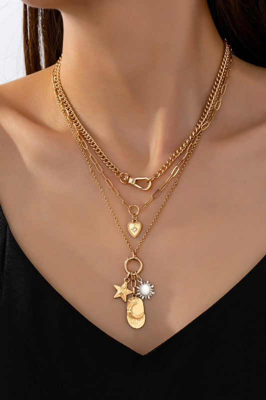 Heart Star Layered Necklace