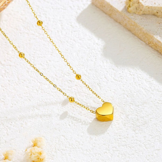 Ball Heart Necklace - Gold