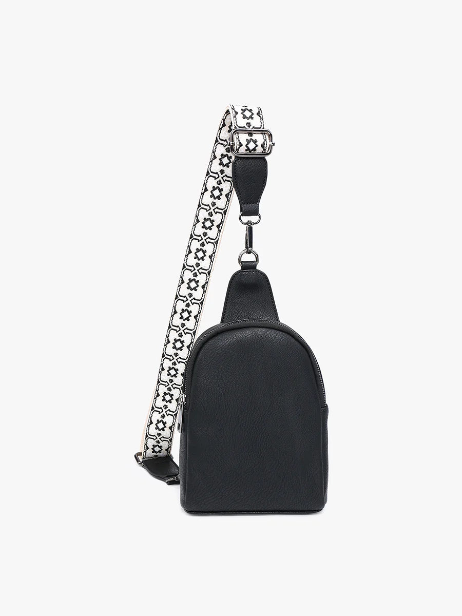 Ellen Vegan Guitar Strap Sling Bag - Black