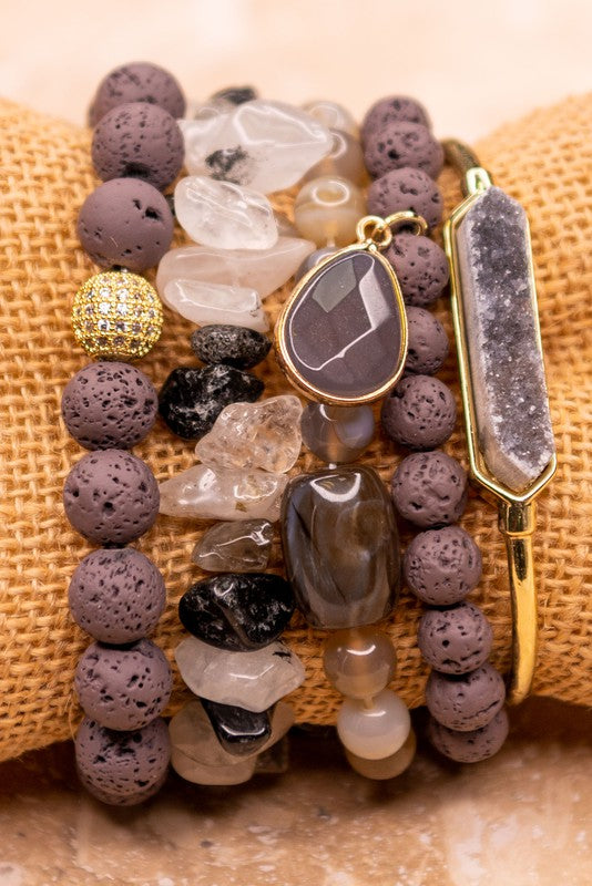 Ghana Smoky Hue Stacked Bracelet