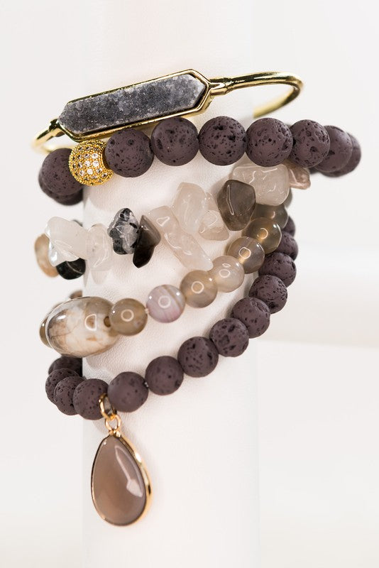 Ghana Smoky Hue Stacked Bracelet