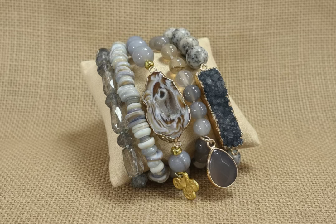 Leona Bracelet Set - Grey