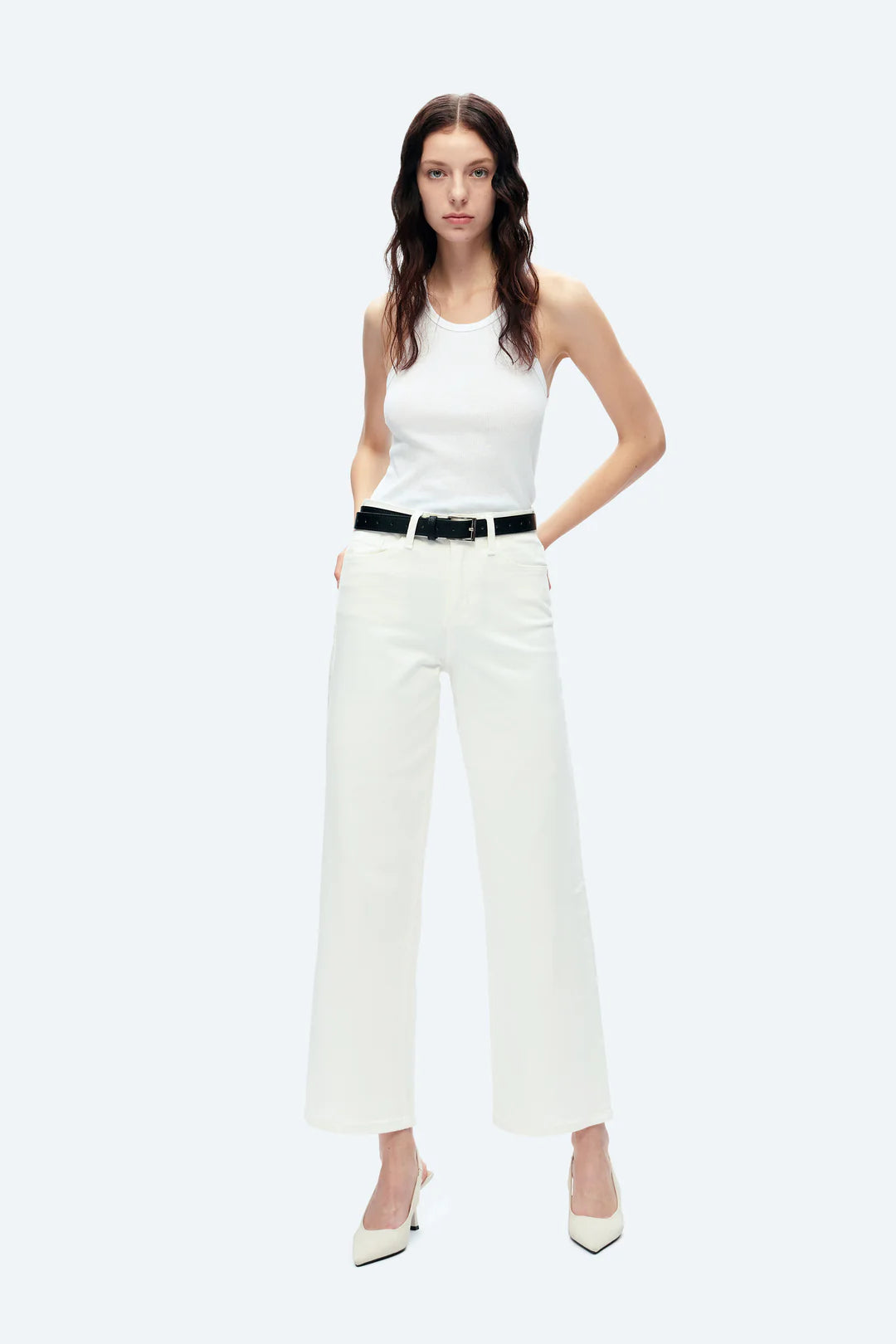 Jenna High Rise Wide Leg Denim - White