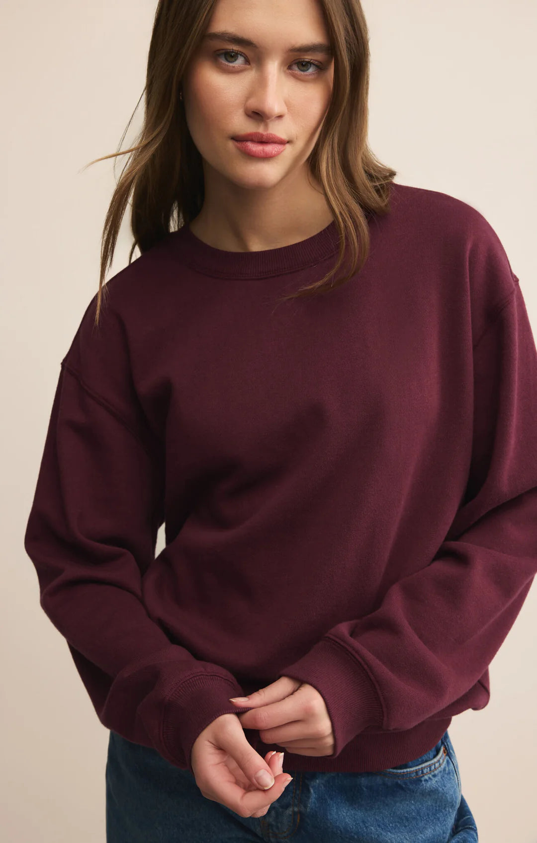 Boyfriend Sweatshirt - Merlot