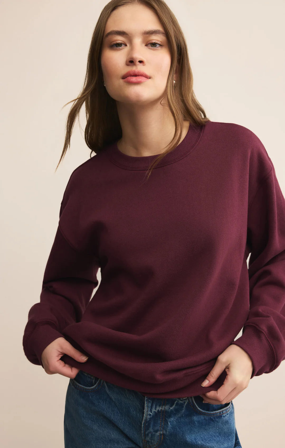 Boyfriend Sweatshirt - Merlot