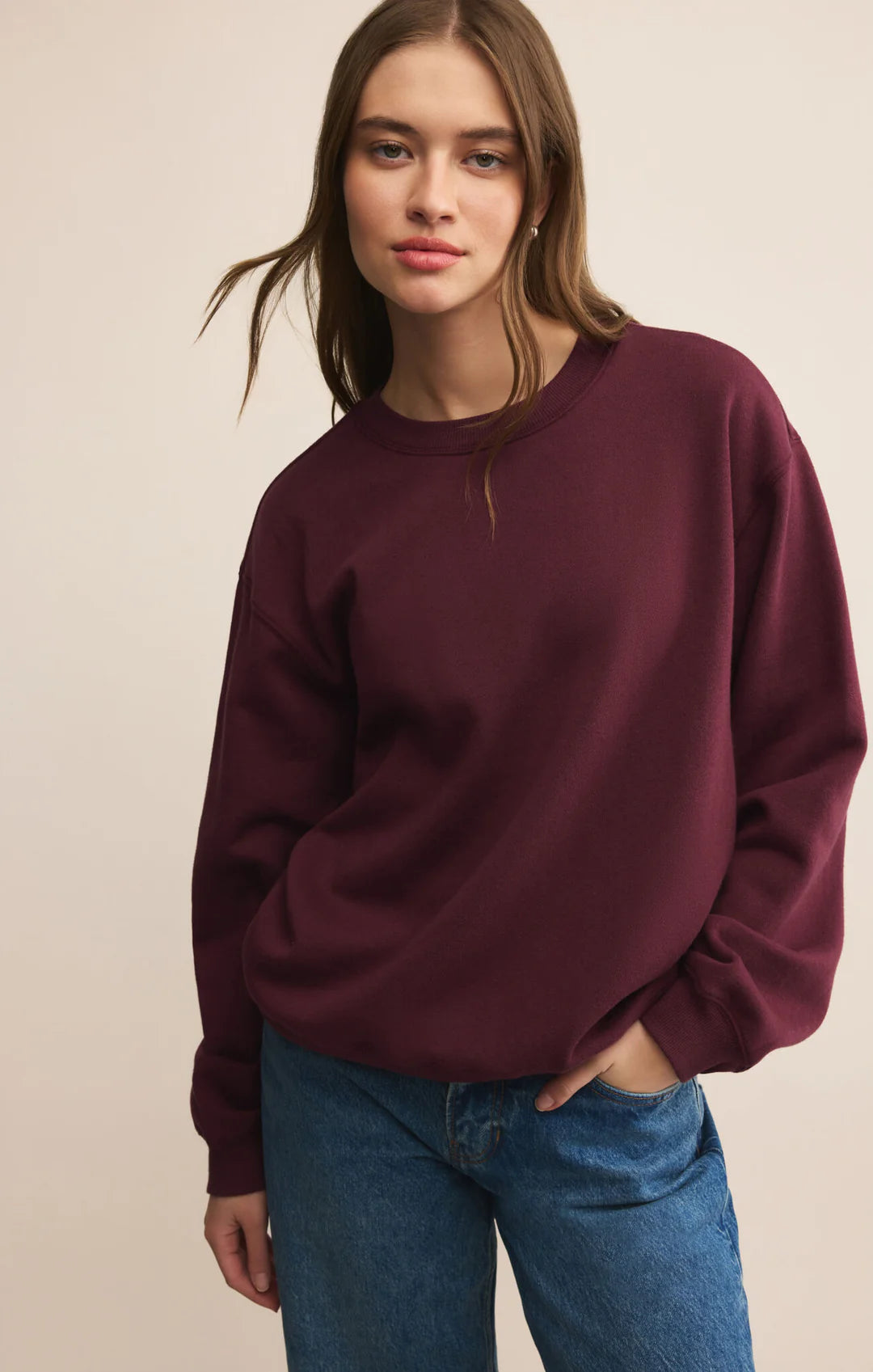 Boyfriend Sweatshirt - Merlot