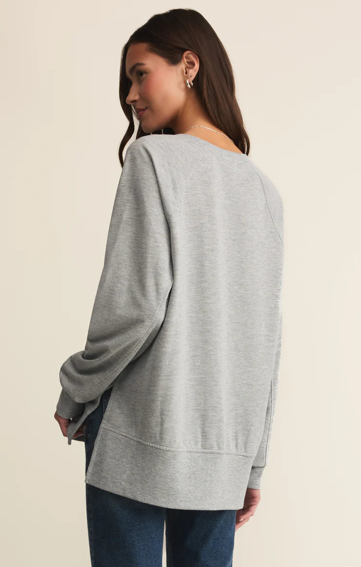 V Neck Weekender - Heather Grey
