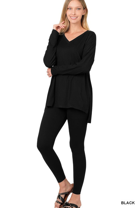 Black Long Sleeve Legging Set