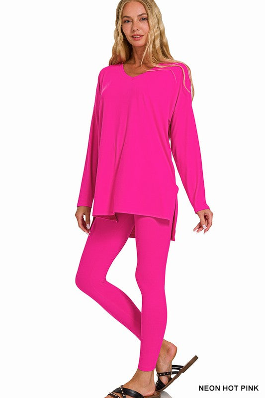Hot Pink Long Sleeve Legging set