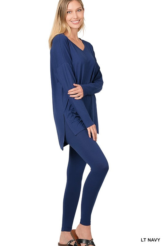 Navy Long Sleeve Legging Set