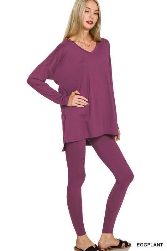 Eggplant Long Sleeve & Legging Set