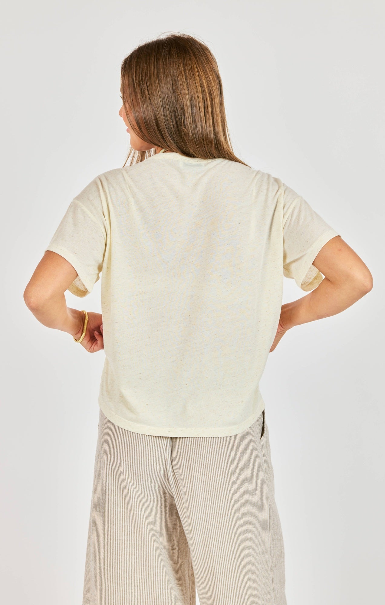 V Neck Relaxed Tee - Oatmeal
