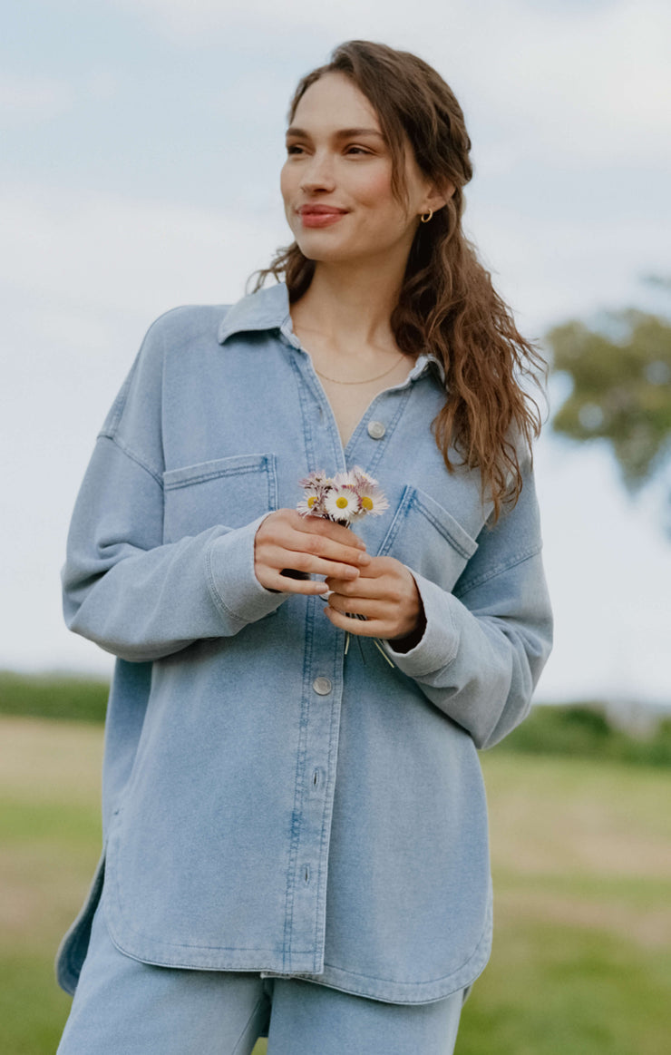 All Day Knit Jacket - Ocean Air Indigo