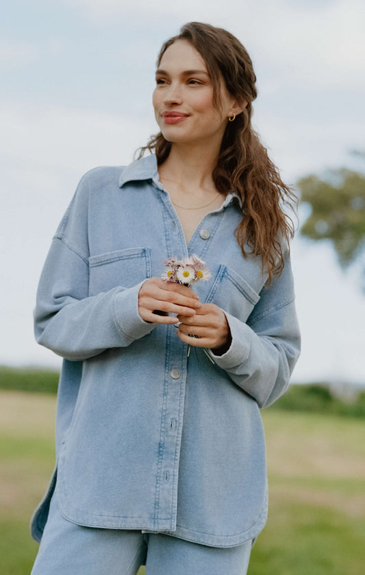 All Day Knit Jacket - Ocean Air Indigo