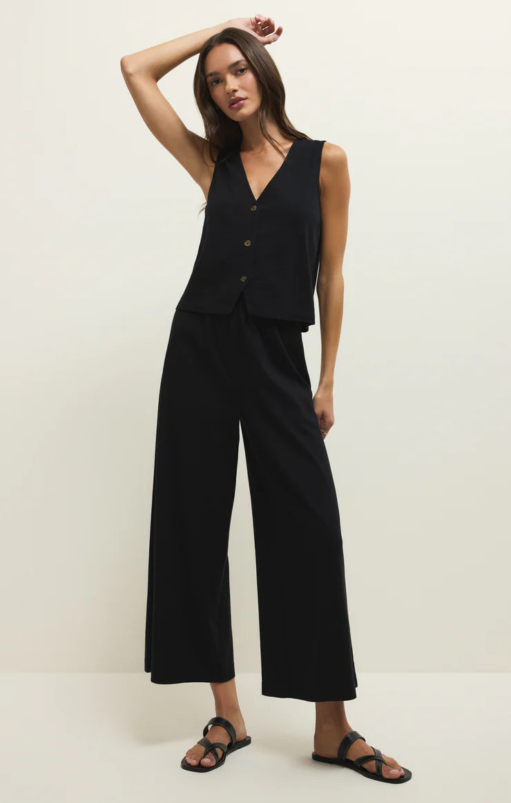 Scout Jersey Crop Flare Z Supply Pant - Black