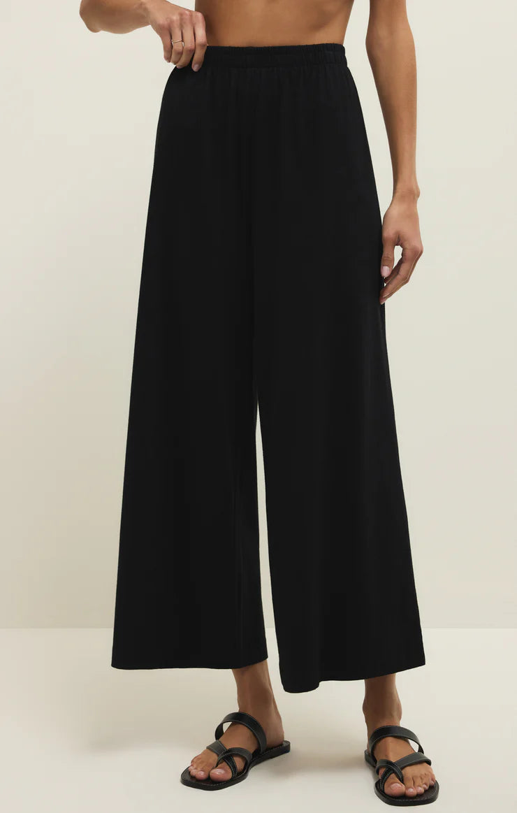 Scout Jersey Crop Flare Z Supply Pant - Black