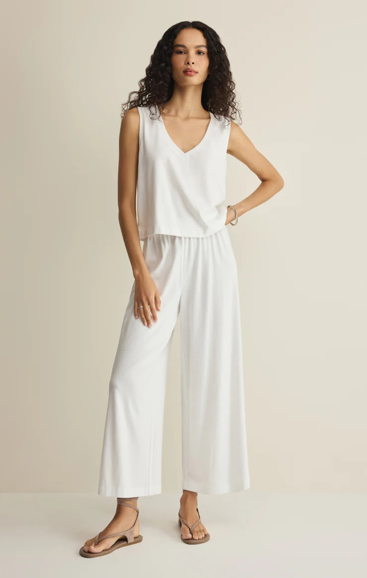 Sloane V Neck Tank - White