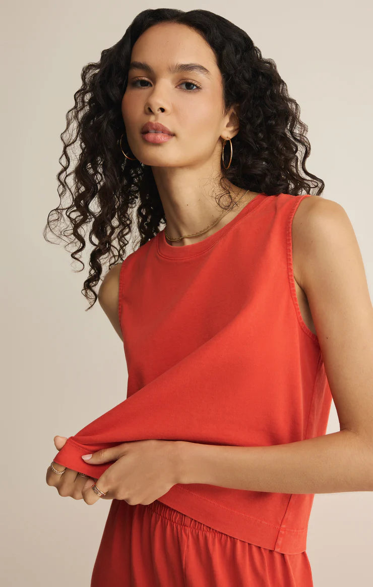 Sloane Jersey Tank - Lychee