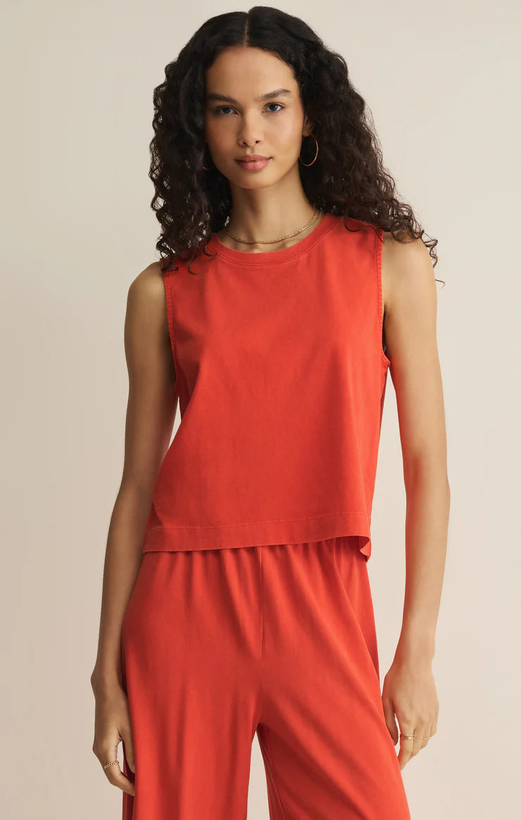 Sloane Jersey Tank - Lychee
