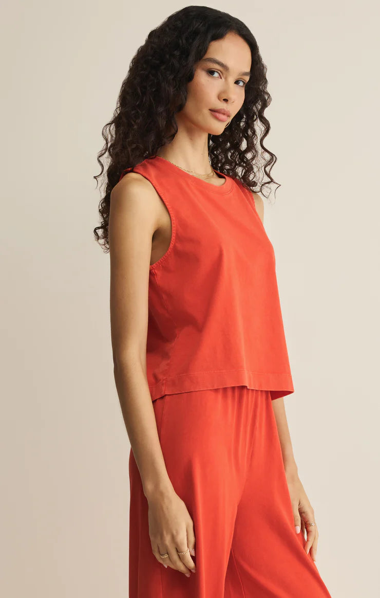 Sloane Jersey Tank - Lychee