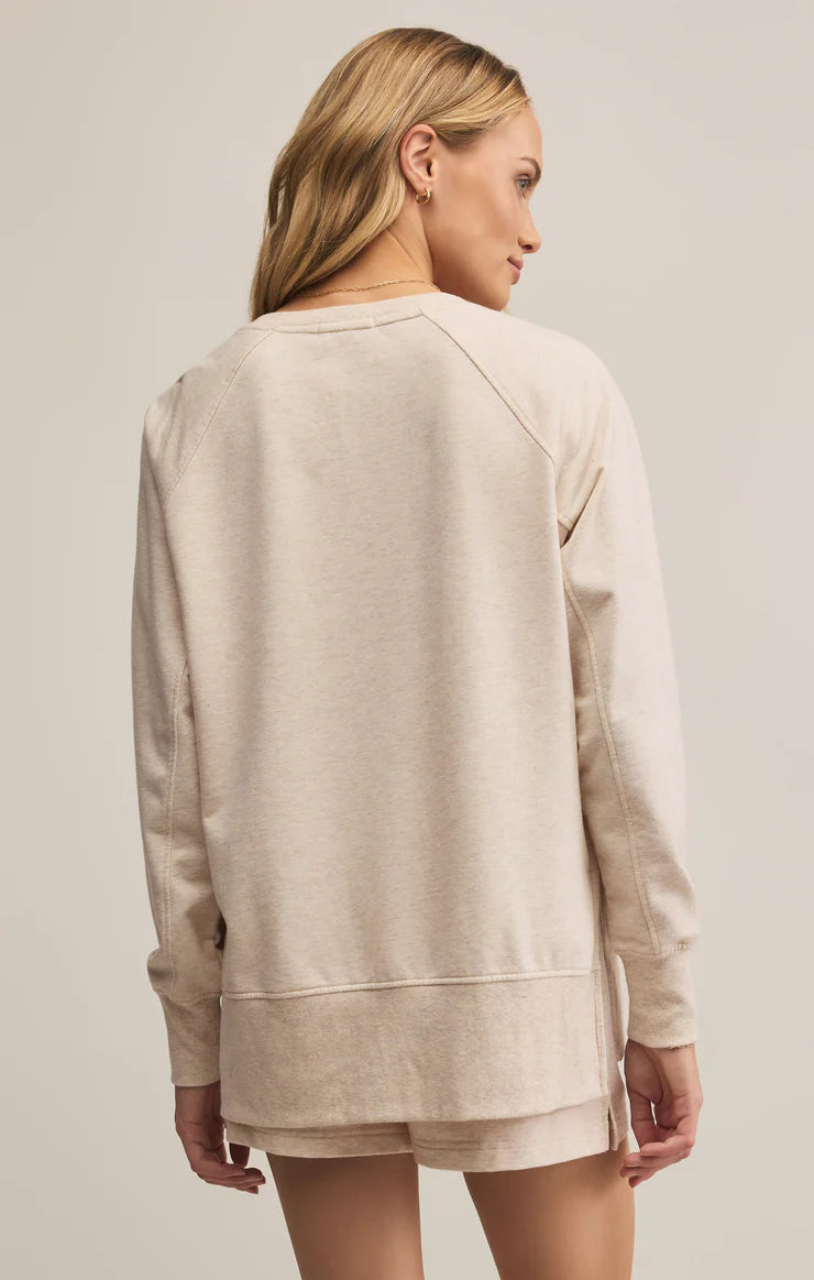 V Neck Weekender - Light Heatherd Oatmeal