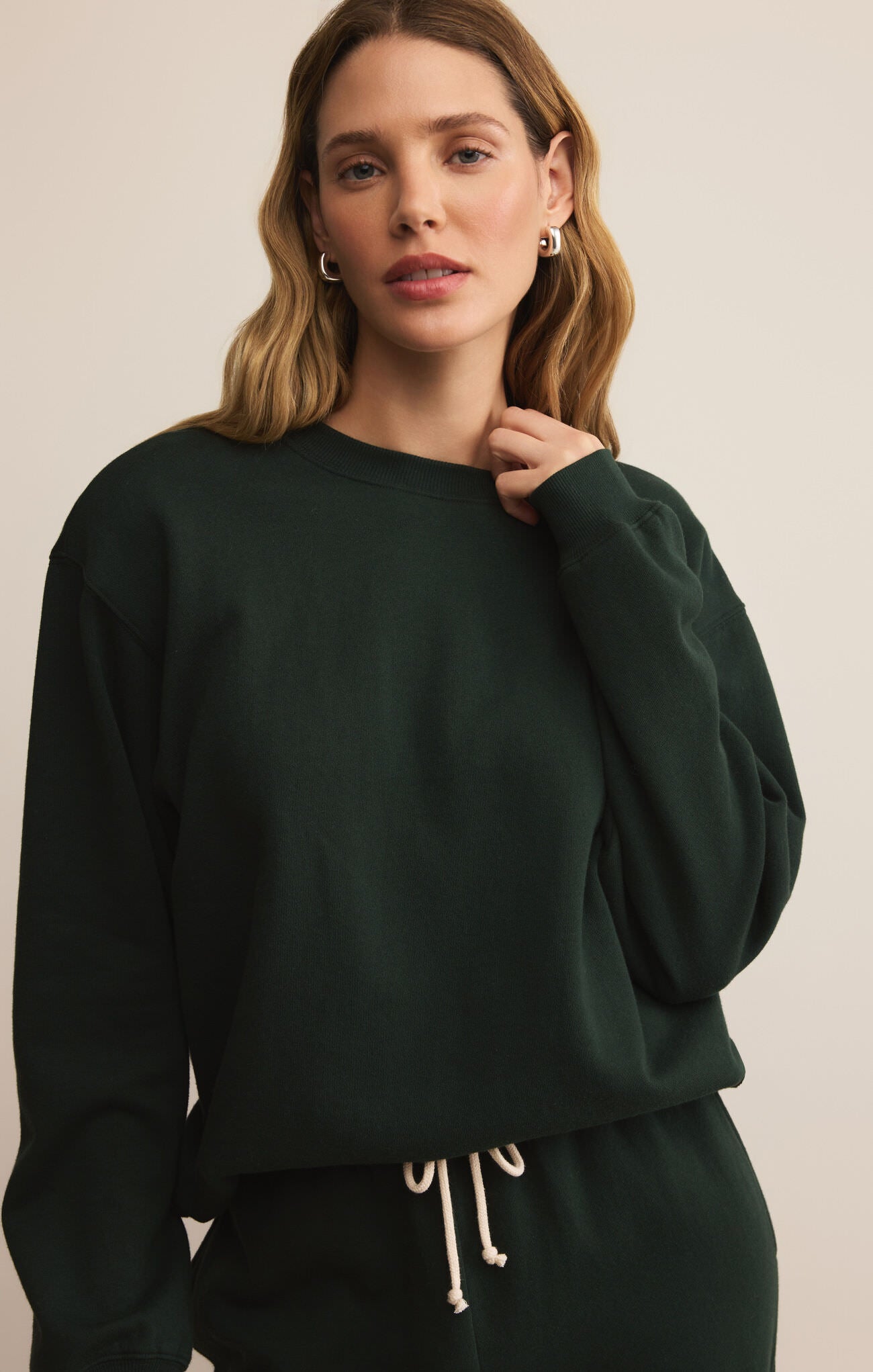 Boyfriend Sweatshirt - Green Garland