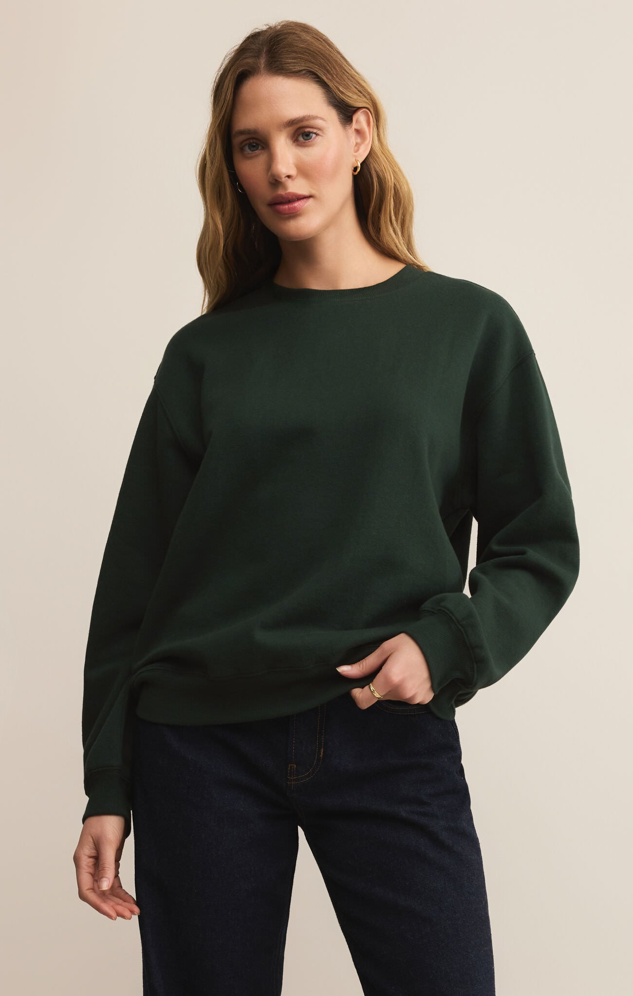 Boyfriend Sweatshirt - Green Garland