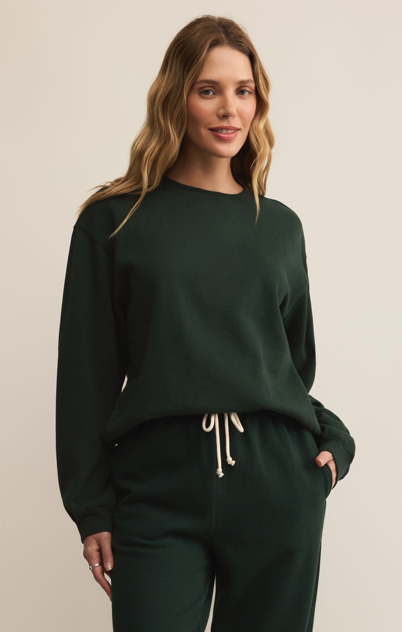 Boyfriend Sweatshirt - Green Garland