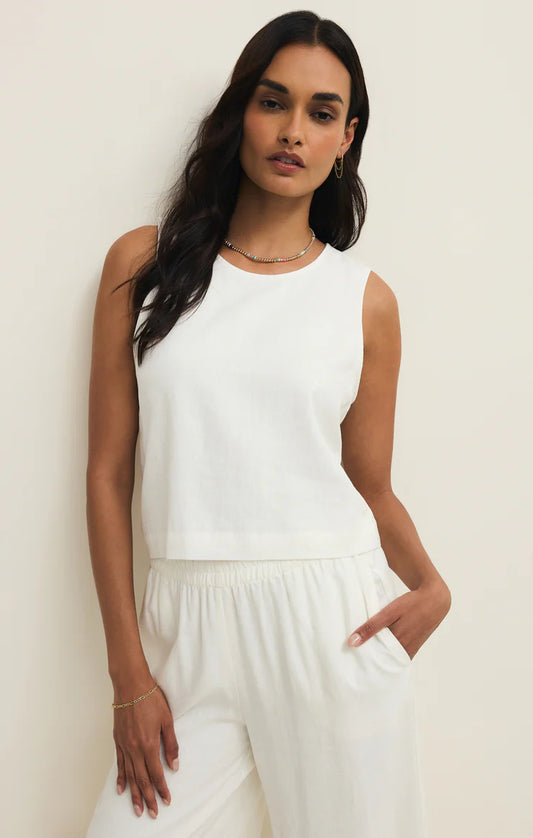 Sloane Z Supply Linen Top - White